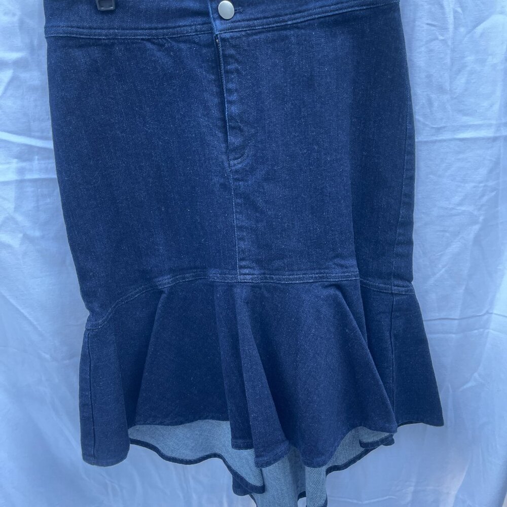 Donna Degnan asymmetrical cute denim skirt